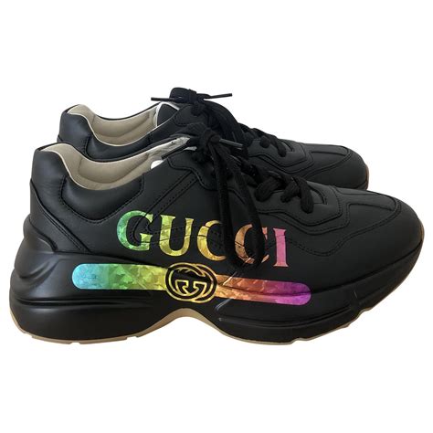 gucci rhyton logo multi monogram sneaker|gucci rhyton distressed sneakers.